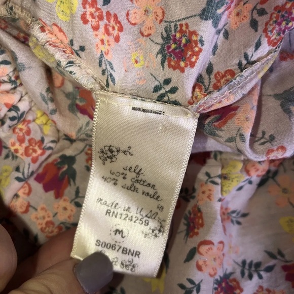 Scrapbook Originals Brown Yellow Orange Floral Top M Shirt Cold Shoulder - Picture 11 of 12